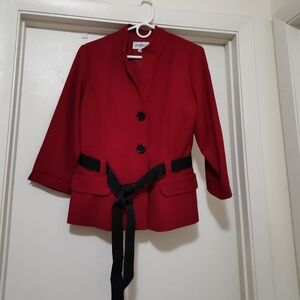 Studio I Blazer Jacket 3/4 Sleeves Front Buttons Closure Top